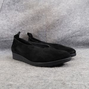 Eileen Fisher Shoes Women 6.5 Slip On Humor Wedge Ballet Flat Suede Black Career